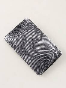 1條豪華閃爍薄網絲襪,配有鑽石細節,適用於兒童日常穿著 - 黑與白 - 查看 2