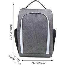 Bolsa de zapatos de con ventilacin y bolsillo exterior, bolsa de viaje para zapatos de, bolsa de transporte con cierre, bolsa de zapatos de, bolsa de viaje, bolsa de accesorios para - gris - Ver 5