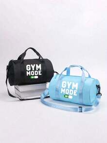 Túi đeo chéo in chữ "GYM MOODE" - Dây đeo chéo có thể điều chỉnh, tay cầm phía trên, túi tập gym dung tích lớn, hành lý du lịch, chất liệu bền chắc, phong cách đường phố năng động, túi xách mini phù hợp cho tập thể dục, khiêu vũ, đi làm và các hoạt động ngoài trời, yoga và tập luyện. - Nhiều màu - Xem 4