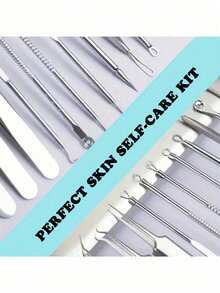 4/11 Stücke Mikronadelakneentfernungs-Werkzeugsatz, professioneller Edelstahl Mitesserentferner Multifunktions-Aknereinigungskit, Tiefenreinigung und Hautreinigungsaknewerkzeuge - Schönheitstools, Y2K, Goth Reiseaccessoires, Make-up Tasche Valentinstag Geschenk für sie, Hautpflege Reiniger Make-up Set - Verschiedenfarbig - Übersicht 3