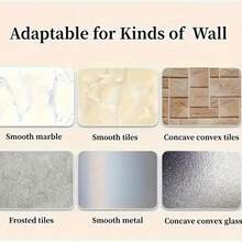 两件套浴室收纳架，包含化妆品收纳架、调料架、壁挂式收纳架和浴室配件。防水、防锈、防霉。免打孔设计。自带背胶。浴室配件/浴室工具 - 彩色 - 查看 6