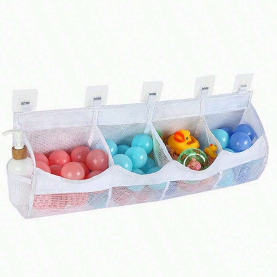 Large Capacity Wall-Mounted Bathroom Storage Hanging Bag, Children's Bathroom Toy Organizer