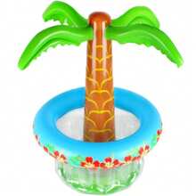 72 Inch Inflatable Palm Tree Cooler, Beach Theme Decor, Pool Party Decoration, Hawaiian Birthday Party Supplies, Tropical Ocean Jungle Summer Outdoor Beverage Cooler - 彩色 - 查看 11