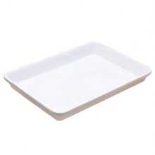 Plastic Large White Plate Set - Reusable Biscuits, Snacks, Cooked Food Platter, Snacks, Desserts, Party Food Display - Stackable Kitchen Countertop Tray - White - View 1