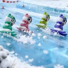 1个卡通发条兔子玩具，送给男孩女孩的礼物，可爱的滑雪兔子发条玩具，彩色绿色/粉色/紫色/白色发条滑雪玩具，趣味冬季主题赛车玩具，适合女孩！感官玩具，女孩玩具，玩具，塑料玩具：拼图玩具，益智玩具，运动玩具，娱乐玩具，沙滩玩具 - 粉色 - 查看 12