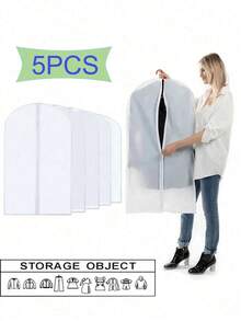 5 pieza Bolsa antipolvo para ropa, bolsillo colgante lavable y transparente, funda antipolvo para abrigo y traje, funda protectora para clasificar la ropa, bolsas colgantes para ropa con cremallera completa, cubiertas protectoras de prendas semi-transparentes para organización de armarios, materialresistente al polvo y el moho, adecuado para guardar ropa de temporada, ahorro de espacio y fácil de usar, protege la ropa del polvo, la humedad y las polillas, perfecto para el dormitorio, el organizador y el almacenamiento doméstico, 5 piezas Funda anti polvo para ropa, bolsa colgante anti polvo transparente para el hogar, funda anti polvo lavable para trajes, funda anti polvo completamente cerrada para abrigos y ropa gruesa para el hogar, decoración de dormitorio, organizador, almacenamiento doméstico, camiseta blanca de mujer, pantalones negros de mujer, ropa de invierno de señora, vestido, Juego de 5 fundas antipolvo para prendas - 60*80CM - Ver 6