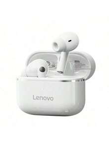 Lenovo 联想EA230无线入耳式蓝牙5.4耳机，具备降噪、低延迟、高清通话、360°立体声等功能，游戏耳机，兼容AirPods、TWS蓝牙耳机，适用于运动、跑步、工作、旅行等场景。 - 櫻花白 - 查看 1