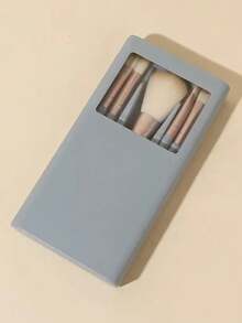 5-Piece Custom Name Women's Makeup Brush Box With Mirror Surface, Skylight Mirror Box Makeup Brush, Portable Mini Multi-Functional Portable Brush, Makeup Brush Set Storage Set, Portable Brush Box Storage Rack - one-size - View 7