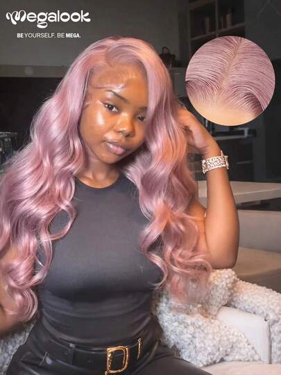 MEGALOOK Ash Purple Color 6x5 Pre Cut Lace Body Wave Wig 100% Human Hair - Transparent Invisible Lace Glueless Wig Pre Plucked Natural Hairline Put On & Go Easy Wear Beginner Friendly Purple Color Wigs - Natural Looking Daily Use Office Ready Corpse Bride Halloween Vibes Party Style Y2K Baddie Vacation Outfits Outdoor Cosplay Campus School Holiday Christmas Part Wedding Festival Ready Human Hair Wig