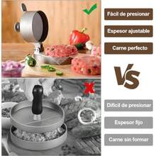 YQQ Molde Hamburguesa Prensa Hamburguesa Antiadherente Burger Press Máquina para Hacer Hamburguesa Prensa de Carne Ajustable Patty Maker para Carne Picada Barbacoa Parrilla con 100 Papel de Cera2179 - como en la foto - Ver 4
