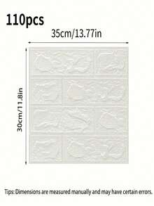 砖纹墙贴，自粘防水易清洁，防震隔音，现代风格，适用于客厅、卧室、电视背景墙、DIY装饰、墙面翻新，提升空间格调！适用于生日、周年纪念日、情人节、圣诞节、婚礼等各种场合。也适用于返校季、毕业季、万圣节、圣诞节、国庆节派对、聚会、教师节礼物等。 - 白色 - 查看 11