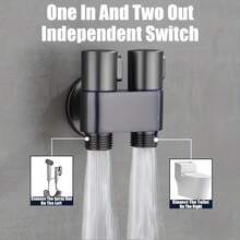 6-Piece - Premium 2-In-1 Toilet High Pressure Sprayer | Dual Outlet Diverter, Wall-Mounted Quick Release Rotating Lock Bathroom Cleaning Upgrade Kit