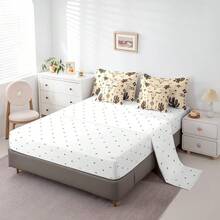 Erosebridal [Retro Bohemian Comforter] Bull Skull Sheet Sets 7 Piece, Western Cowboy Comforter Set Vintage Southwestern Bedding Set Bohemian Geometric Cactus Bed In A Bag Exotic For Bedroom Decor, Khaki For Valentine's Day Gift, Birthday Present, Housewarming - 卡其色 - 查看 4
