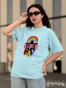 Super Gay LGBT Pride Rainbow T-Shirt REF 3310 FLUXO GEEK - Màu xanh nhạt - Xem 6