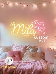 Customized Neon Name Sign, Room Decor, Wedding Decor, Neon Name Light, LED Neon Light, Personalized Holiday Gift, Bedroom Decor, Home Decor USB LED Lamp, Birthday Gift, Slow Life, Customized Crafts, Retro, Home Living, Christmas Home Atmosphere, Souvenir, Reusable, Cute, High Quality, Elegant Living, Art Living ,Urban Gala ,Fashion Decor ,Forever Love - đèn đơn 6 - Xem 3