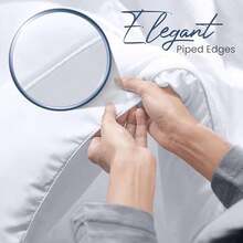 Alternative down comforter for all seasons, filled with siliconized fiber and box stitched, suitable for queen size beds - Blanco - Ver 7