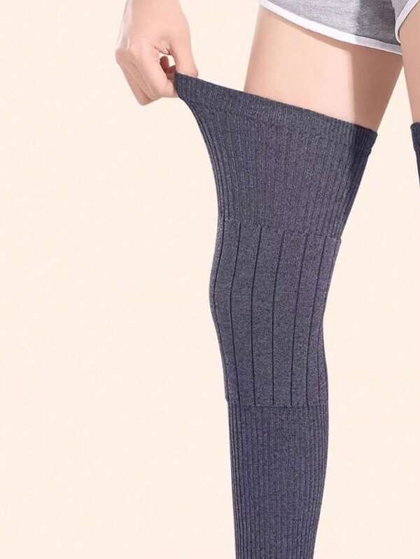 1 Pair Knee Warmers For Autumn/Winter, Knee Sleeve Leg Warmer, Knee Support For Cold Legs, Unisex Knee Protector For Hiking, Martial Arts, Suitable For Men And Women, Solid Color, Thick And Warm