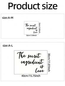 1-2张黑色英文字母“The Secret Ingredient Is Love”墙贴装饰，防水贴纸，PVC材质，易于粘贴和移除，适用于家居装饰、浴室装饰、房间装饰、客厅装饰 - 黑色 - 查看 10