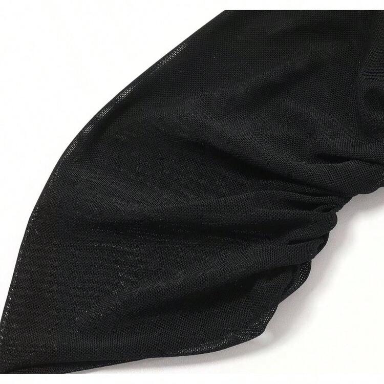 Women's Long Stretchy Ruched Mesh Tulle Sheer Gloves Costume Opera Party 1920's Dance Gloves - 香檳色 - 查看 6