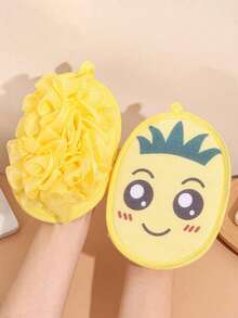 Baby Bath Essential Set - 2-In-1 Bathing Sponge And Loofah, Anti-Slip Baby Bath Gloves, Thick Hanging Design, Soft Non-Shedding Bathing Sponge, Double-Sided Baby Bath Towel