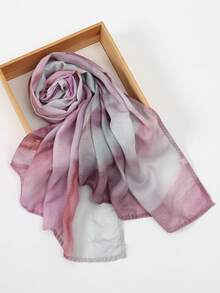 1条女士波西米亚水彩印花头巾，防晒头巾，优雅百搭围巾披肩，适合日常佩戴、海滩度假等场合 - 473-彩色 - 查看 6