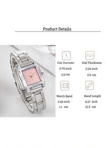 1件/套 精致小巧的高级方形表盘手表，多种颜色可选，适合各种场合，是送给闺蜜、节日、生日、年末的绝佳礼物。 - 銀色 - 查看 7