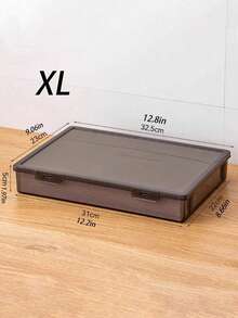 1pc/A4 Document Organizer Box, Office & Home Certificate, Important Document, Stationery, Card, File Storage Box, Pencil Case, School Supplies - Transparent Black - View 13
