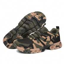 1 Pair Unisex Camouflage Casual Sneakers, Low-Top Lace-Up, Breathable Rubber Sole, For Indoor & Outdoor Wear - Black - View 6
