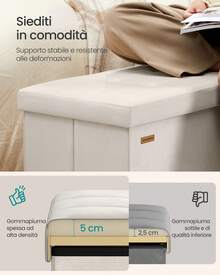 SONGMICS Storage Benches & Ottomans - Màu be - Xem 4