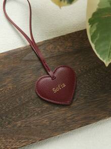 个性化姓名心形PU皮革行李牌，可定制金/银字母组合，适用于行李箱、手提包或背包，时尚可定制标签，情人节、圣诞节、生日或周年纪念日送给女性的理想礼物 - 彩色 - 查看 13