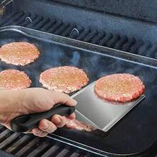 HULISEN Cupula de fusion de queso y prensa de hamburguesas aplastada cubierta redonda resistente de 9 pulgadas con triturador de hamburguesas de acero inoxidable kit de accesorios para parrilla plana para cocinar en interiores y exteriores - 6,2'' redondo, juego de 3 - Ver 5
