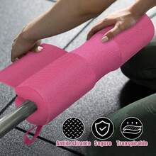 [Actualización]Almohadilla para Barra Gym Autoadhesiva, Protector de Hombros para Levantamiento entadillas, almohadilla para Barra olimpica para Estocs y Empujes, esponja para Casa y en gimnasio - Rosa - Ver 4