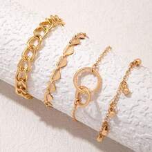 Open Bracelet Plated In European And American Gold With Infinity Symbol, Women's Jewelry - 金色 - 查看 5