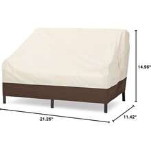 Basics Funda protectora para sofá tipo lounge de patio 2 plazas impermeable protección anti-UV durable beige/canela - beige canela - Ver 7
