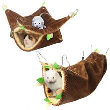 WSXC Guinea Pig Ferret Rat Hammock Toy Small Animal Cage Accessories Hideout Tunnel And Bunkbed Hammock For Rat Ferret Guinea Pig Hamster Sugar Glider Chinchilla 1.Forest Hammock Set - 1HammockTunnel - View 1