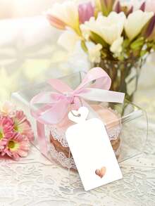 50 etiquetas de regalo en blanco con cuerdas, etiquetas de papel en blanco con cuerdas de yute, etiquetas de papel blanco decoradas con un patrón de corazón de oro rosa, etiquetas de empaquetado de regalo personalizadas adecuadas para cumpleaños, baby shower, boda, San Valentín y otras ocasiones, etiquetas colgantes DIY para boda, decoración de fiesta, tarjetas de mensaje - Multicolor - Ver 3