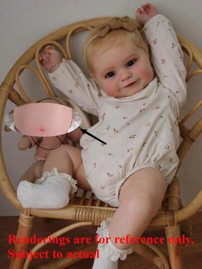 50cm Lifelike Reborn Baby Doll With 3D Painted Skin, Visible Veins; 20 Inch Full Soft Vinyl Newborn Doll, Cute Pretend Play Toy For Children (Some Accessories Included Randomly, Such As Pacifier, Hair Accessories, Bottle, Diaper And One Set Of Clothes)