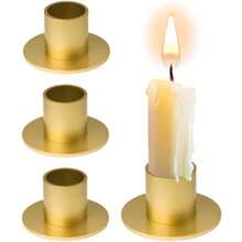 Round Base Metal Candle Holder, Suitable For Cone Candles, Religious Theme Desktop Decor, Powder Coated Surface, Ideal For Christmas, Halloween, Thanksgiving, Valentine's Day, Graduation Ceremonies And More