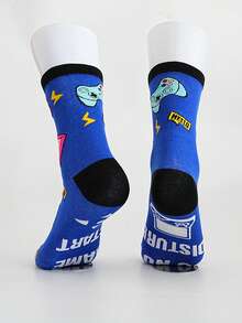 3/6 Pairs New "Do Not Disturb Game Start" Casual Sports Creative Socks With Text Print On Sole, Mid-Calf Length - Multicolor - View 8