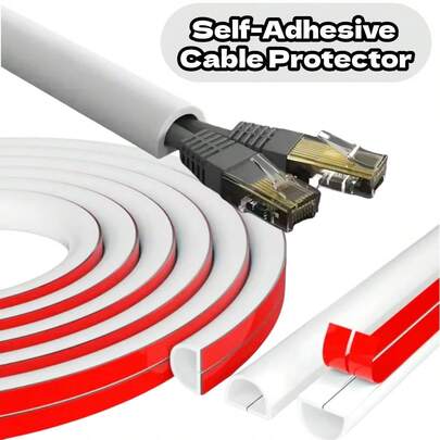 1 Roll Of 39.37/78.74/118.11/196.85inch Flexible Self-Adhesive Cable Protector, Invisible Wire Concealer For Wall And Floor, Home Decor Cable Management Solution, Floor Wire Cover, Home Organization, Hidden Channel, Invisible Protector For Desk, Wall, And Floor Installation