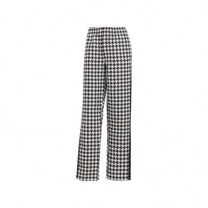 Adidas Women's Houndstooth Casual Classic Knit Sports Pants, Spring/Autumn
