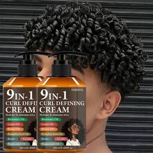 2pcs/Set 9-In-1 Curl Styling Cream | Moisturizing Adult Curl Styling Cream | 1pc, Long-Lasting Shaping, Frizz Control, Non-Greasy, Suitable For Straight, Wavy And Curly Hair, Fashionable Bottle Design, Unisex. - Multicolor - View 4
