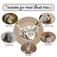 WSXC Cat Hammock For Cage Soft Warm Hanging Bed For Kitten Guinea Pig Ferret Rat Chinchilla And Other Small Pets Cozy Bunkbed 13.39"X13.39" Love Coffee Pattern - 愛咖啡 - 查看 6