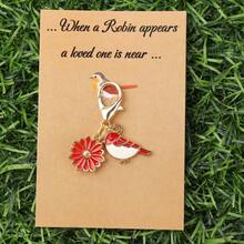 1个/5个知更鸟与花朵钥匙扣套装，附赠慰问卡，是送给家人、朋友、爱人的理想礼物，也可作为装饰包包挂饰，完美之选。 - 彩色 - 查看 14