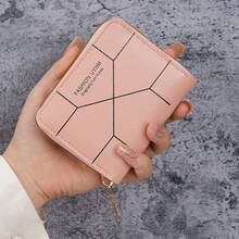 Cartera de Mujer Corta y Sencilla, Tarjetero, Monedero - rosa claro - Ver 18