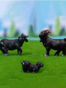 3PCS/4PCS Moss Sheep Figurines, Faux Farm Animal Micro Landscape Doll Set For DIY Garden Decoration, Desktop Ornaments, Pot Plants And Lunar New Year 2025 Festive Home Styling - Multicolor - View 9