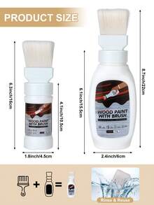 1pc Home Furniture Repair & Refinishing Paint, Cabinet & Door Brush-On 2-In-1 Coating, Easy Coverage, Water-Based, No Sanding, Quick Drying - one-size - View 2
