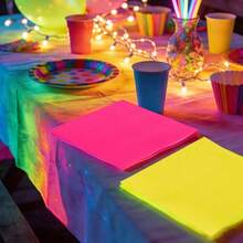 20张/80张霓虹鸡尾酒餐巾纸 一次性饮料餐巾纸 夜光纸质鸡尾酒餐巾纸 甜点纸巾 适用于婚礼、生日派对、80年代90年代派对用品 餐桌装饰 - 彩色 - 查看 4
