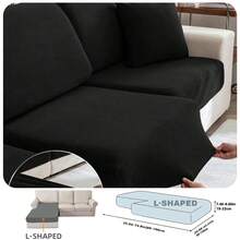 1pc Modern Minimalist Stretch Sofa Cover, Made Of Polyester Fiber, Machine Washable, Protects Sofa From Dust And Dirt, Suitable For All Seasons, Removable & Washable Slip-On Sofa Cushion Cover - Black - View 16