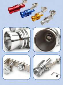 Large Silver Turbo Whistle Exhaust Pipe Sound Maker, Suitable For Displacement 2.4L And Above